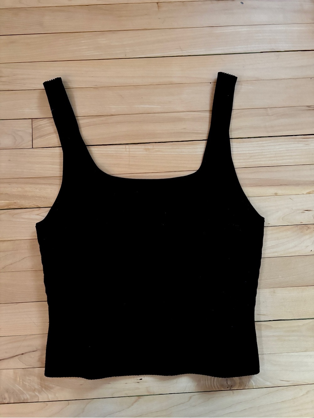 Babaton Black Sculpt Ribbed Square-Neck Tank